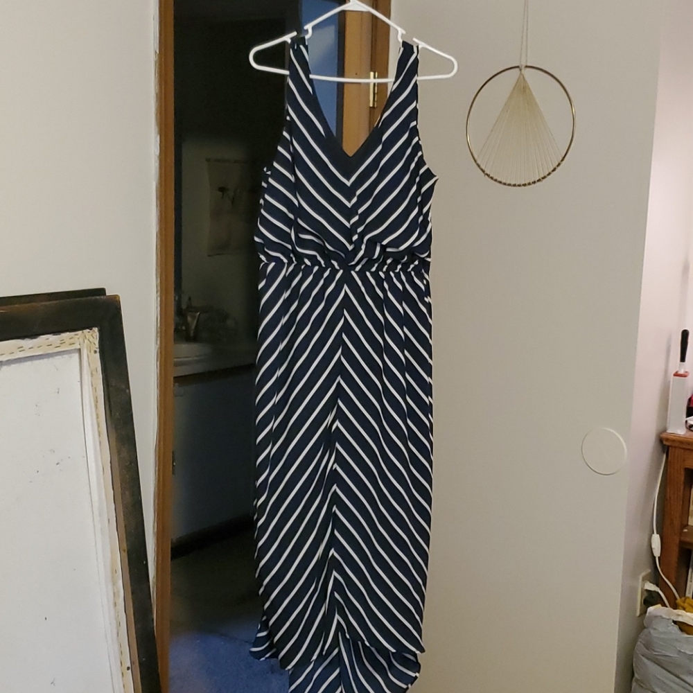 Blue and White Stripped Dress